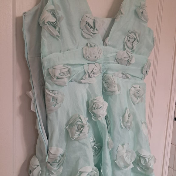 NWT Lulus Exceptional Entrance Mint Sleeveless Tier Rosette Midi Dress size Med - Picture 5 of 8
